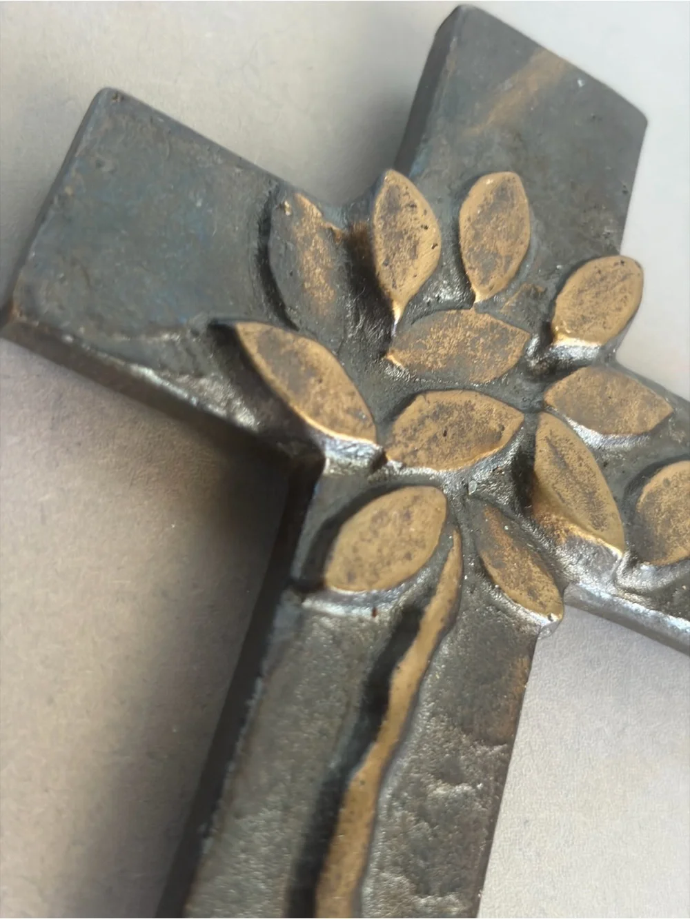 Only by Grace Bronze-Tone Leaf Cross Wall Decor